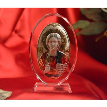 RL190VOX Orthodox Greek Icon Christ Pantocrator with Colors Made in Italy 