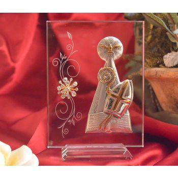 RL220V Italian Silver Confirmation icon on a glass stand 