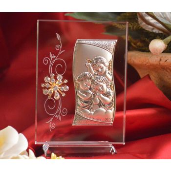 RL400V Italian Silver Angels icon on a glass stand