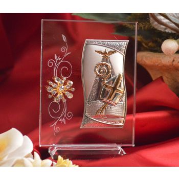 RL420V Italian Silver Confirmation icon on a glass stand 