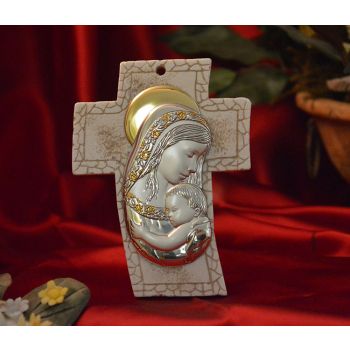 RL4400 Mother and Child Standing Cross Made in Italy 