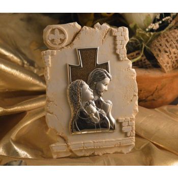 RL860 Holy Family icon on a Marble dust texture stand