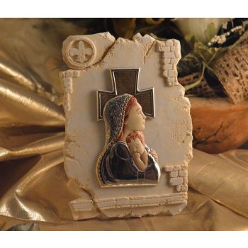 RL890 Mother and Child icon on a Marble dust texture stand 