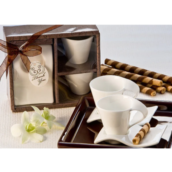 Swish Cup and Biscotti Saucer Favor (Set of 2)