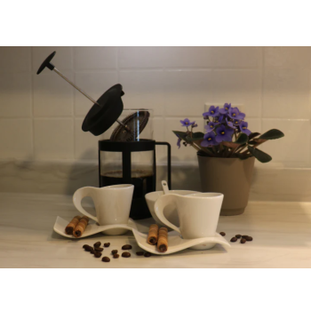 Swish Cup and Biscotti Saucer Favor (Set of 2)