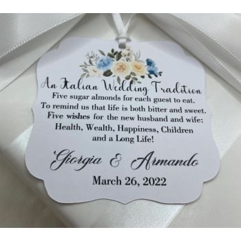 FT102 Italian Wedding Favor Tags with flowers