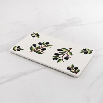 N23-777 - Hand-Painted Italian Ceramic Olive Tray