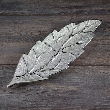Ceramic Leaf Platter in silver color
